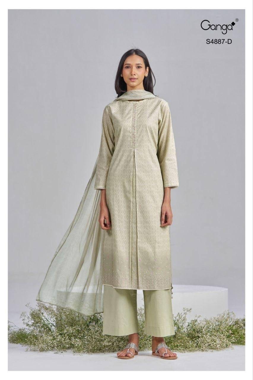 GAYANA 4887 By GANGA FASHION Stylish Beautiful Colourful PREMIUM PURE BEMBERG Dresses At Wholesale Price